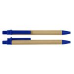 Bolígrafo ecológico de cartón reciclado ecológico color azul.