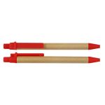 Bolígrafo ecológico de cartón reciclado ecológico color rojo.
