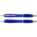 Bolígrafo color azul promocional de plástico y soporte engomado, Tinta Azul