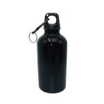botella negra deportiva de aluminio con tapa rosca.