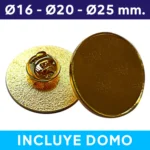 Piocha Broche Redondo Dorado (Pins) 16mm, 20mm, 25mm