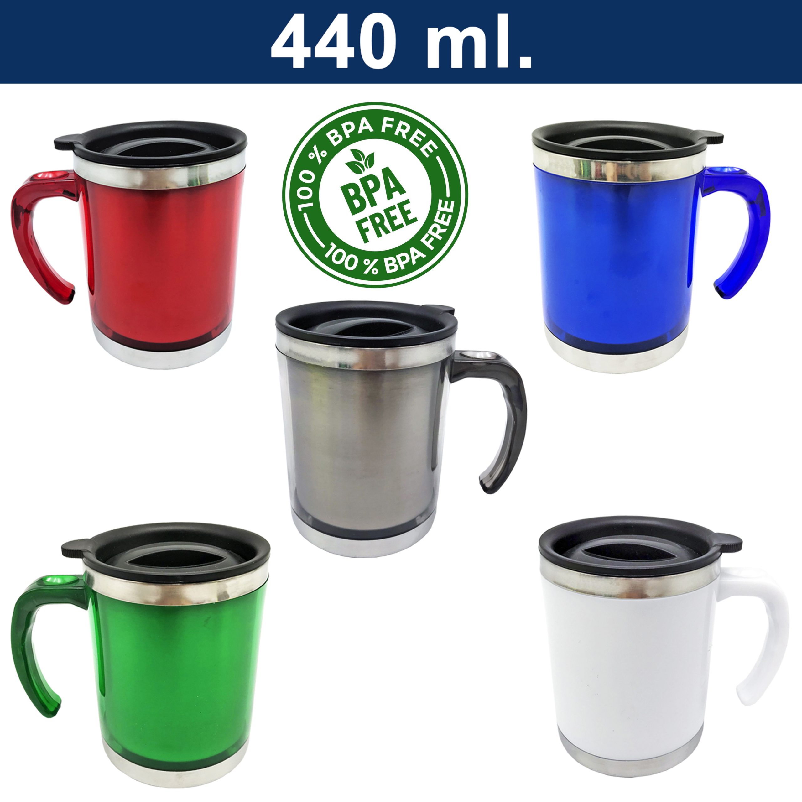 M16 BPA Free Mug Térmico Acero Inoxidable PVC M16 - Imagen 1
