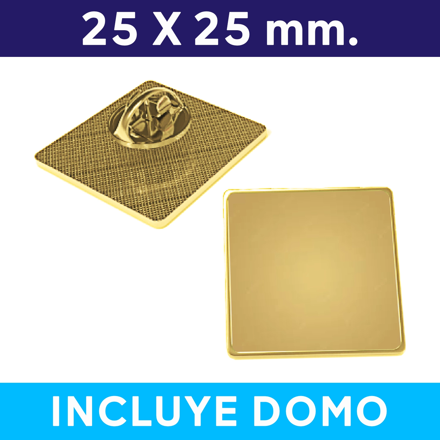 Pin Cuadrado Dorado Piocha Broche Cuadrado Dorado (Pins) - Imagen 1