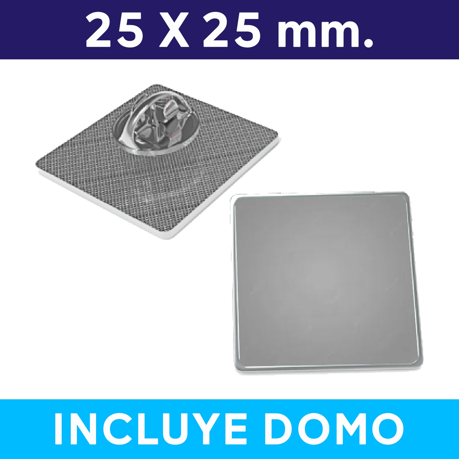 Pin Cuadrado Plateado Piocha Broche Cuadrado Plateado (Pins) - Imagen 1
