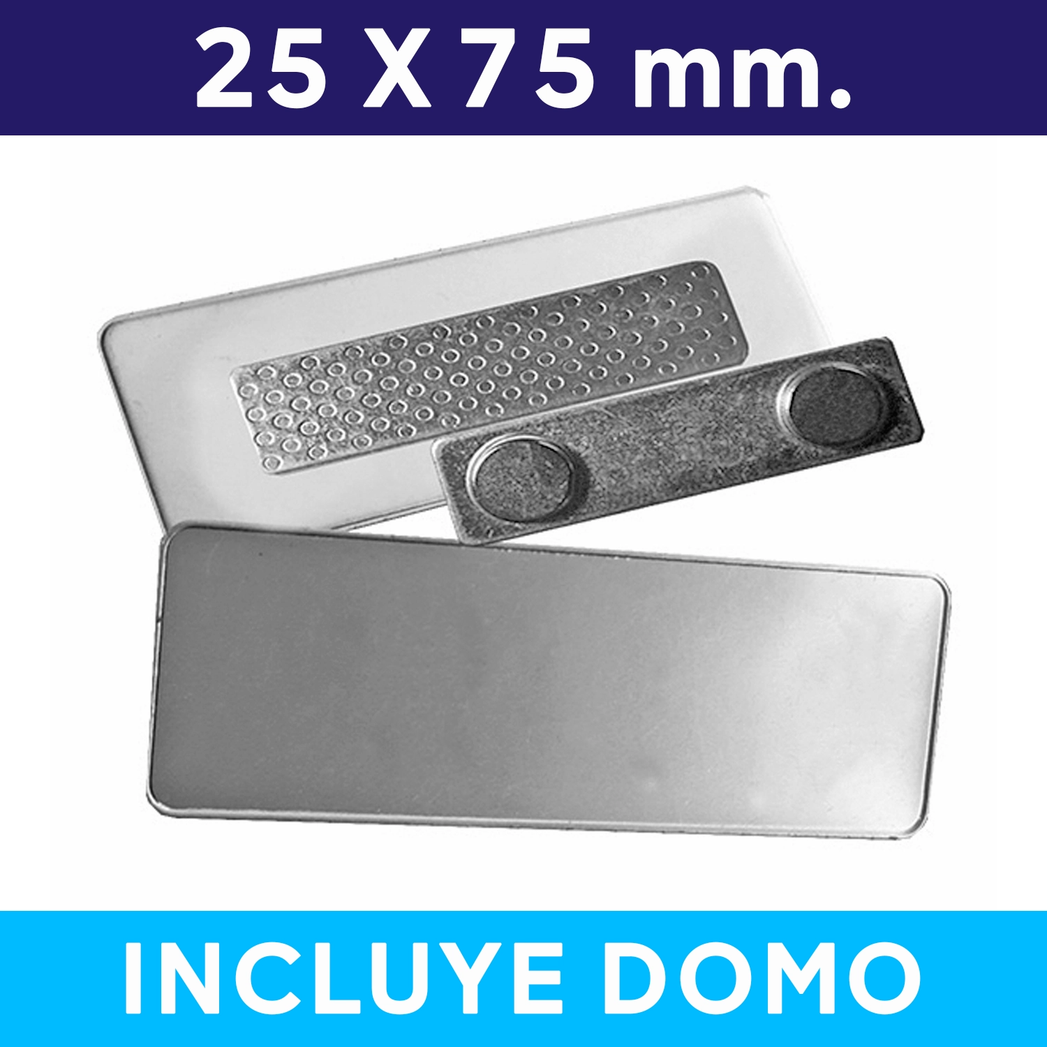 Broche Rectangular Iman Portada Piocha Placa con Imán + Domo (Pins) - Imagen 1