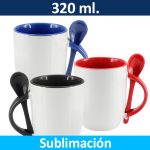 Tazón Sublimación Bicolor con Cuchara 99444