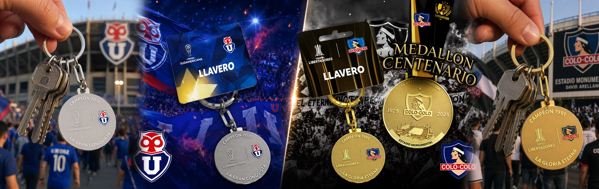 banner U de Chile y colo colo OKK