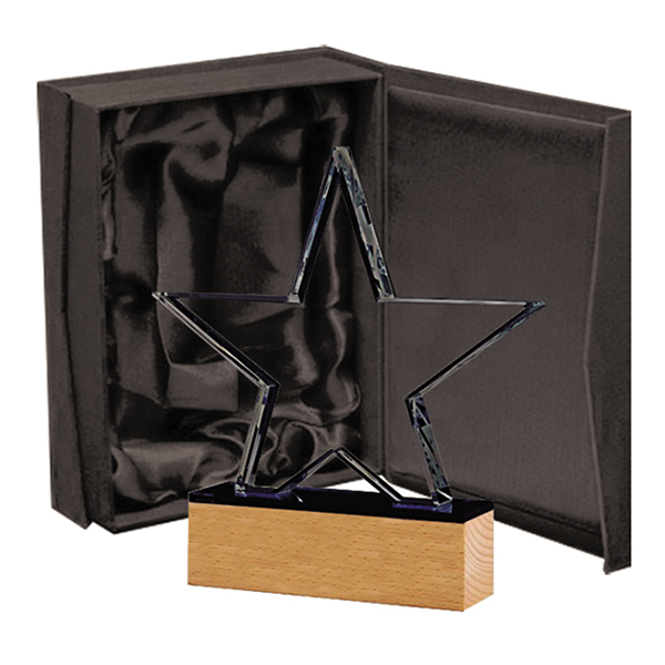 blas24caja.jpg Galvano Cristal con Base de Madera BLAS 24 - Imagen 1