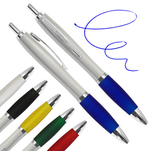 boligrafo_plastico_colores_B12.jpg Bolígrafo Plástico Colores Plateado B12 - Imagen 1