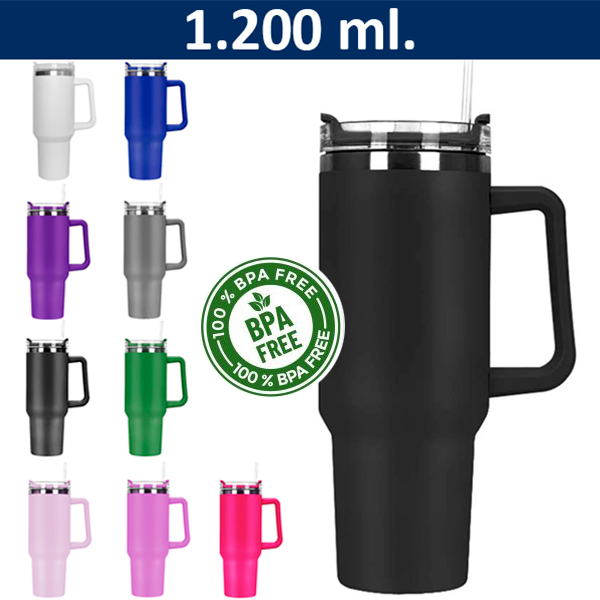 m43_1.200 ml_portada_ Mug Térmico Acero Inoxidable M43 - Imagen 1