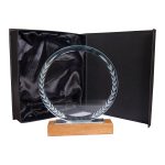 Galvano Cristal con Base de Madera BLAS 29