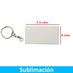 Llavero Acrílico Blanco Sublimable Rectangular NI25