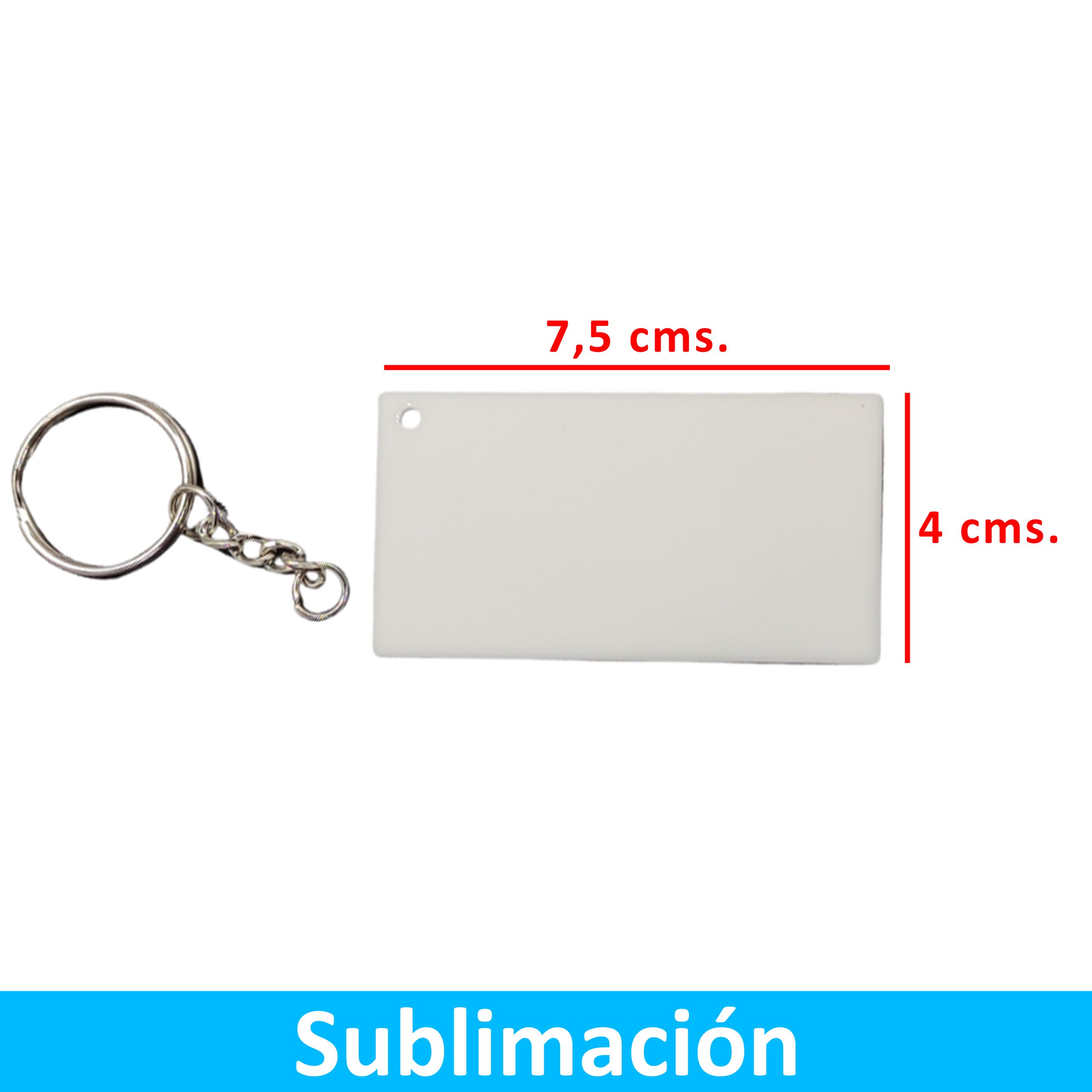 NI25 Rectangular Llavero Acrílico Blanco Sublimable Rectangular NI25 - Imagen 1