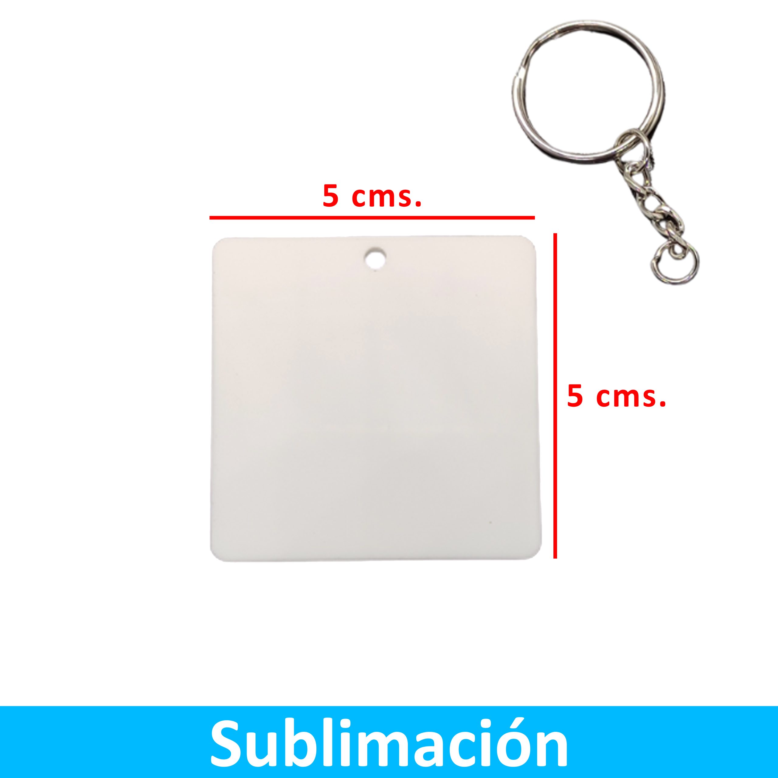 NI40 Cuadrado Llavero Acrílico Blanco Sublimable Cuadrado NI40 - Imagen 1