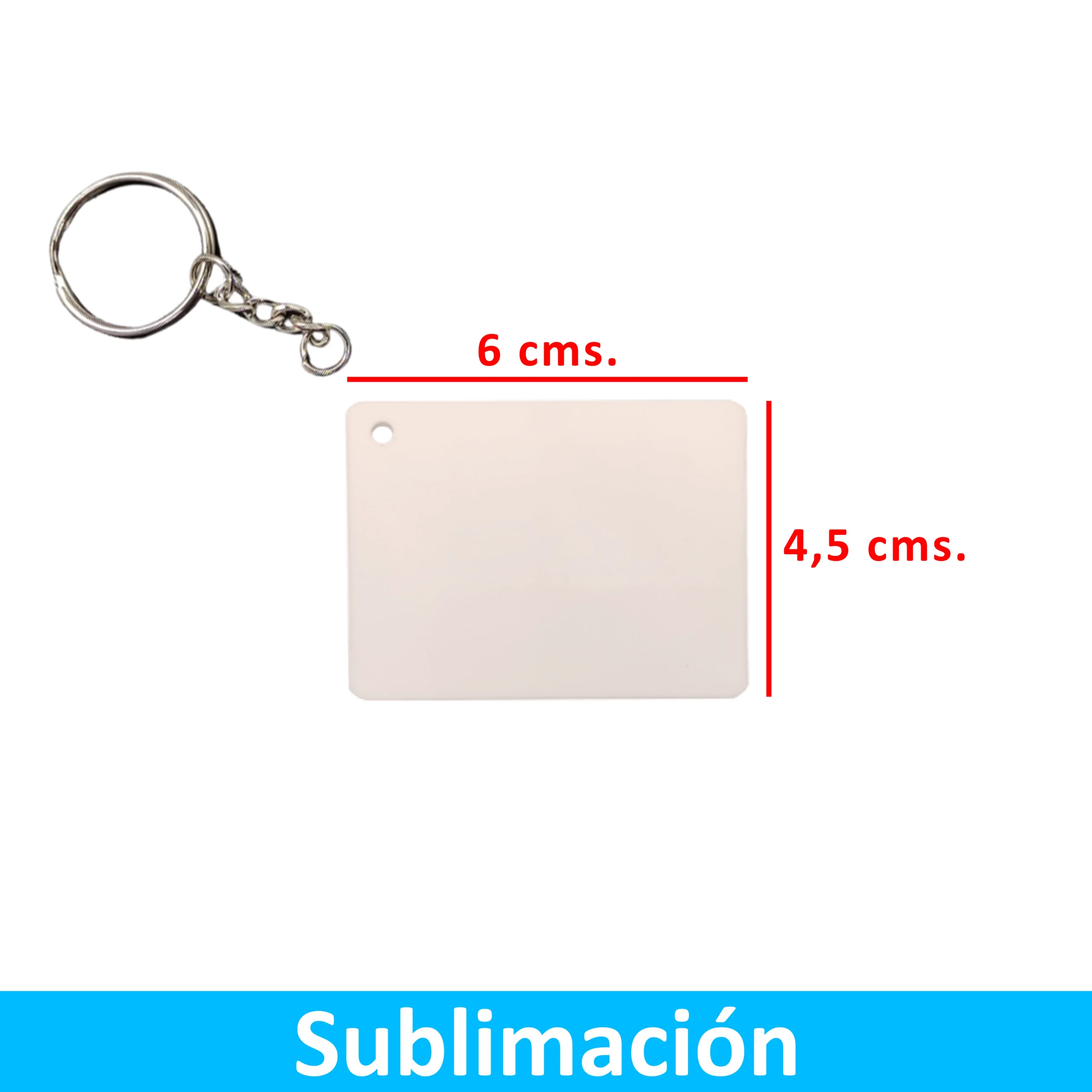 NI50 rectangular Llavero Acrílico Blanco Sublimable Rectangular NI50 - Imagen 1
