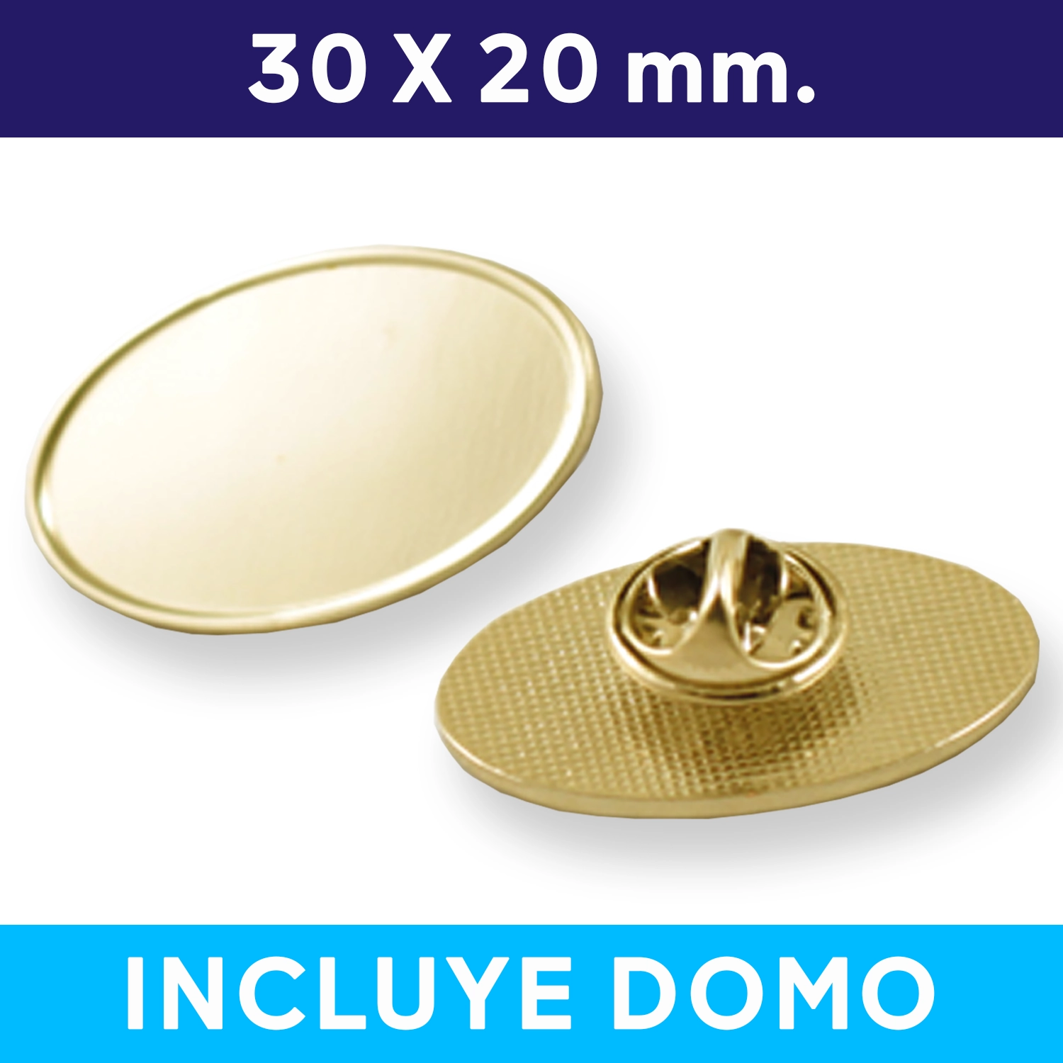 OVA01 Oro Portada Pin con Domo ovalado OVA01 Oro - Imagen 1