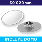 Pin con Domo ovalado OVA01 Plata